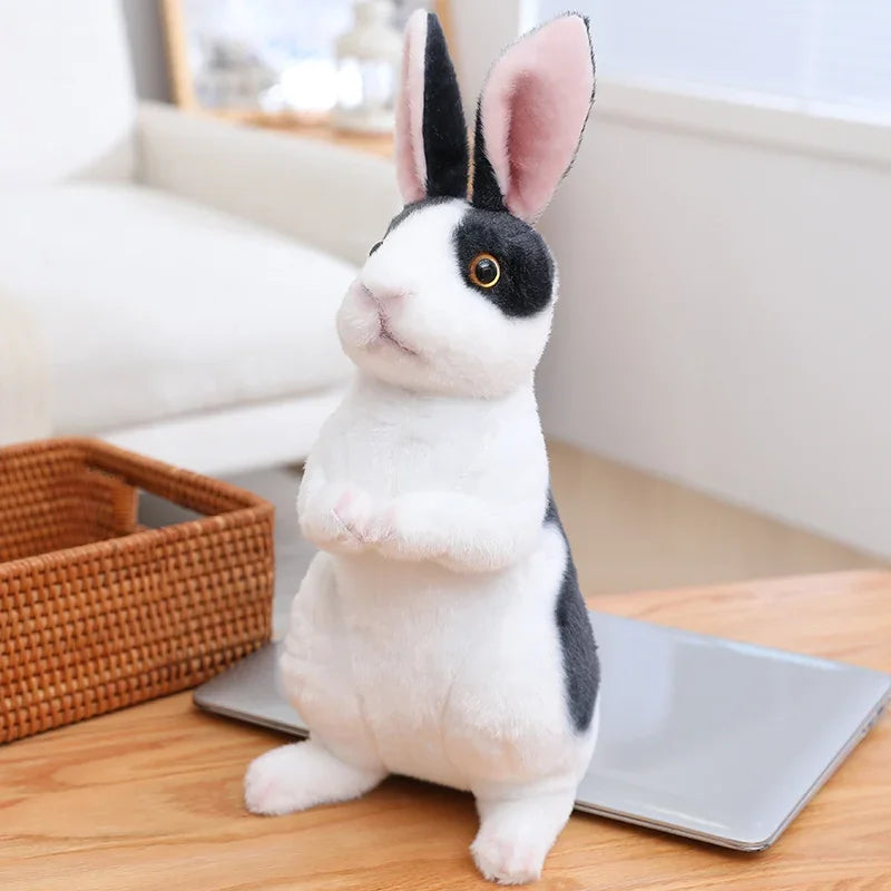 20Cm Simulation Cute Rabbit Plush Fur Realistic Kawaii Animal Easter Bunny Rabbit Toy Model Gift Home Decoration