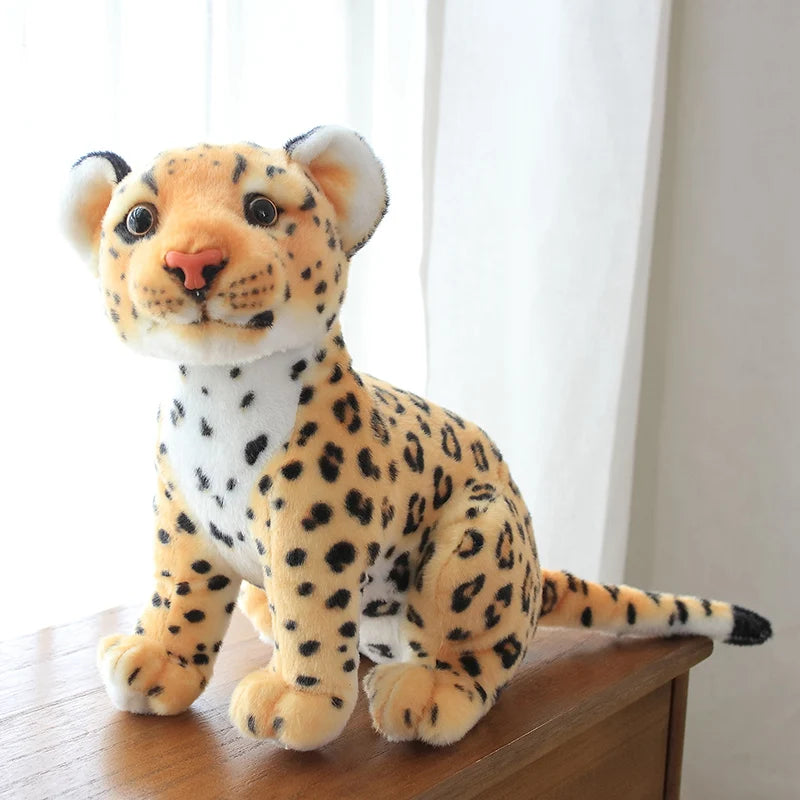 New Animal Doll Lifelike Leopard & Lion Plush Realistic Plushie Panther Toy Baby Soft Pillow Gifts for Kids Birthday Gift