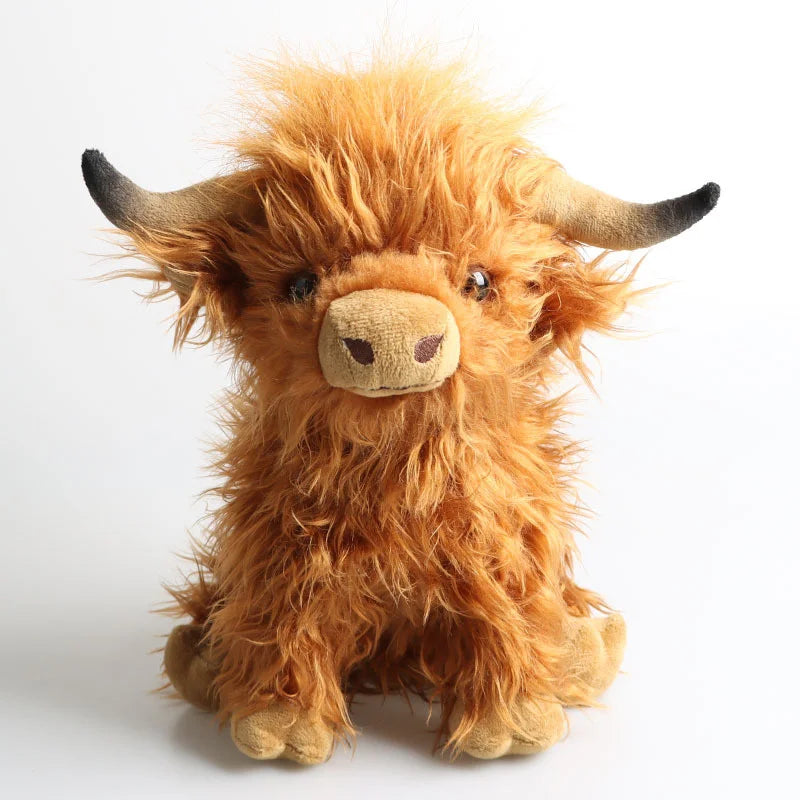 Simulation Highland Cows and Sheep Animal Plush Doll Soft Stuffed Cow Cattlle Plush Toy Plushie Gift for Kids Boys Girls