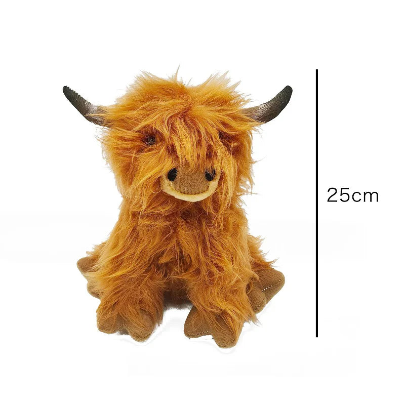 Simulation Highland Cows and Sheep Animal Plush Doll Soft Stuffed Cow Cattlle Plush Toy Plushie Gift for Kids Boys Girls