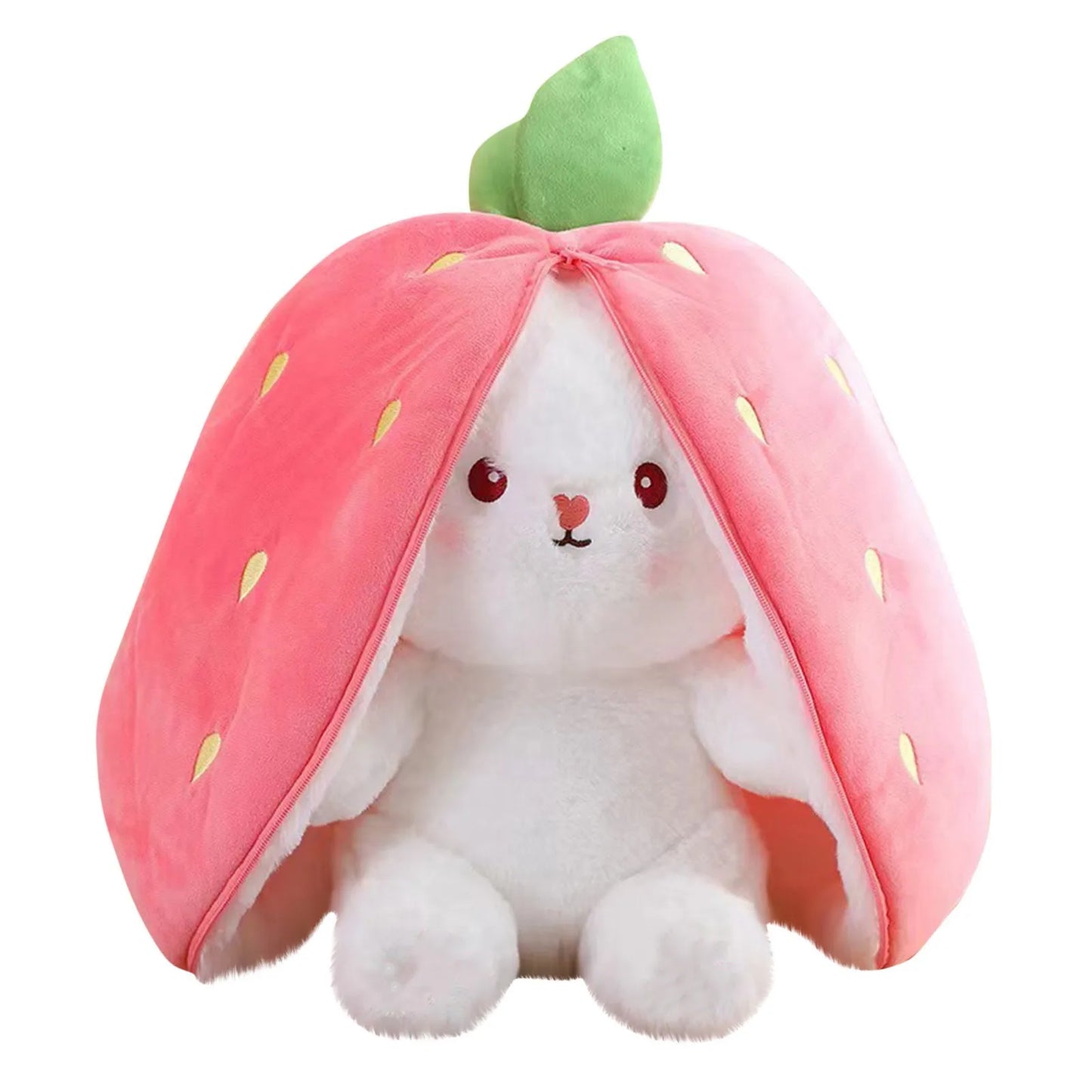 10" Cute Strawberry Rabbit Plush Toy – Soft and Cuddly Bunny for Kids