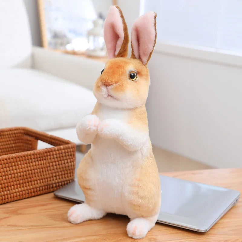 20Cm Simulation Cute Rabbit Plush Fur Realistic Kawaii Animal Easter Bunny Rabbit Toy Model Gift Home Decoration