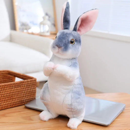 20Cm Simulation Cute Rabbit Plush Fur Realistic Kawaii Animal Easter Bunny Rabbit Toy Model Gift Home Decoration