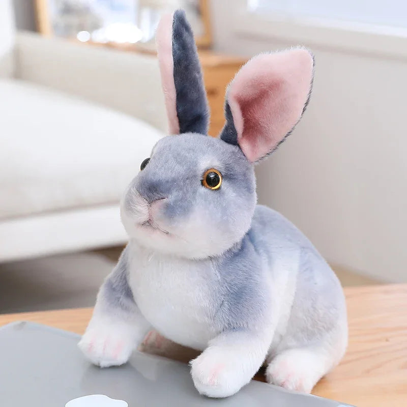 20Cm Simulation Cute Rabbit Plush Fur Realistic Kawaii Animal Easter Bunny Rabbit Toy Model Gift Home Decoration