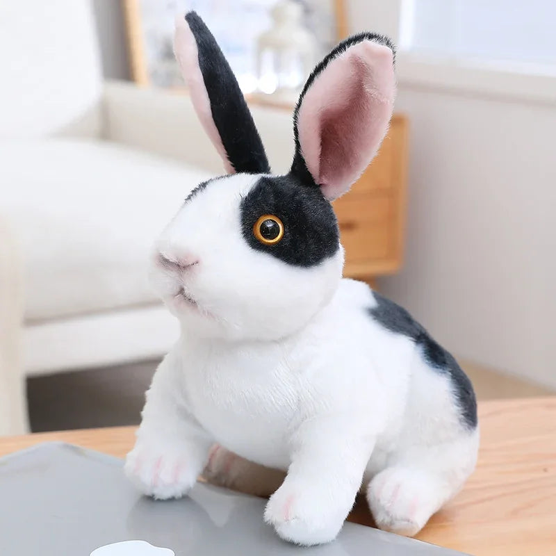 20Cm Simulation Cute Rabbit Plush Fur Realistic Kawaii Animal Easter Bunny Rabbit Toy Model Gift Home Decoration