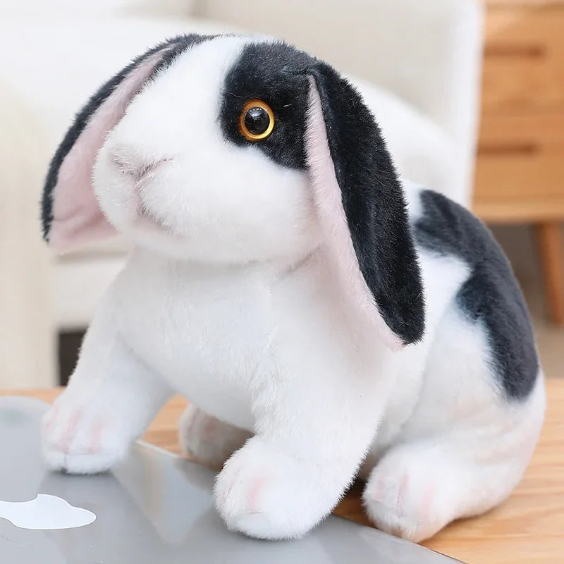 20Cm Simulation Cute Rabbit Plush Fur Realistic Kawaii Animal Easter Bunny Rabbit Toy Model Gift Home Decoration