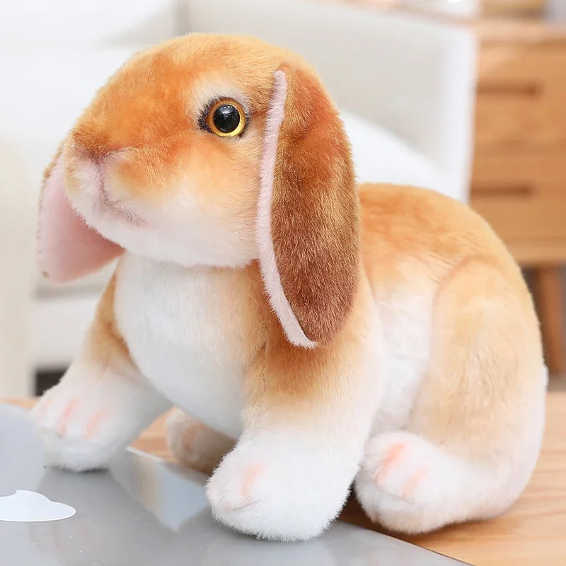 20Cm Simulation Cute Rabbit Plush Fur Realistic Kawaii Animal Easter Bunny Rabbit Toy Model Gift Home Decoration