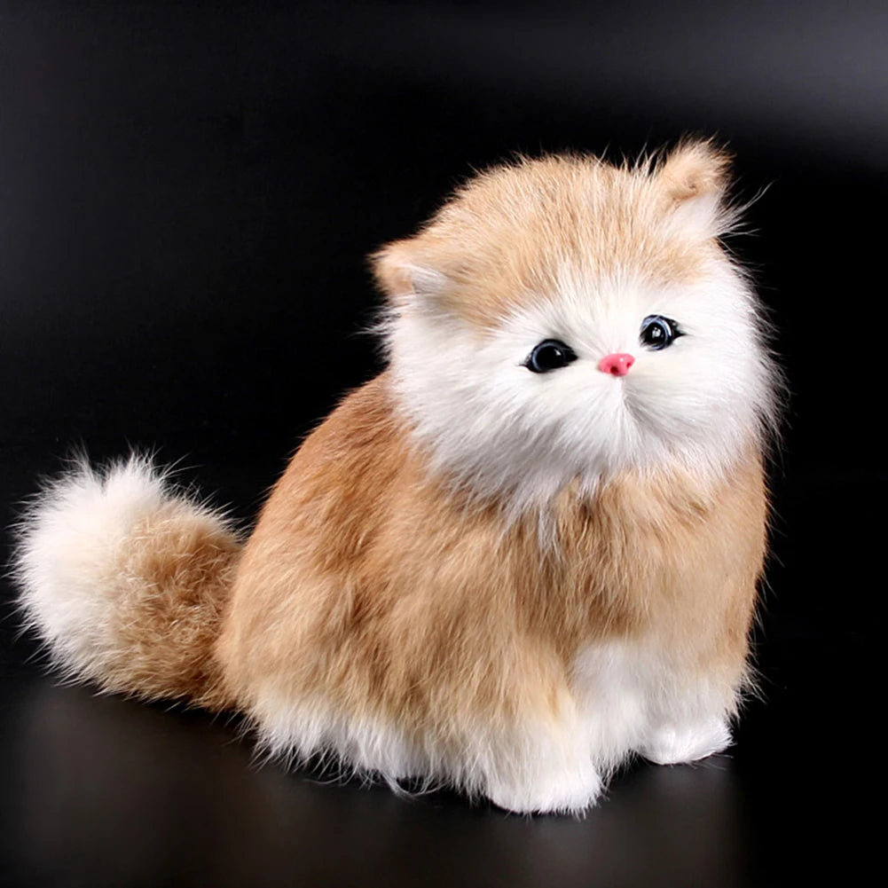 Plush Simulation Cat Electronic Pet Doll Imitation Animal Toy with Meow Sound Function Children'S Cute Pet Toy Model Gift