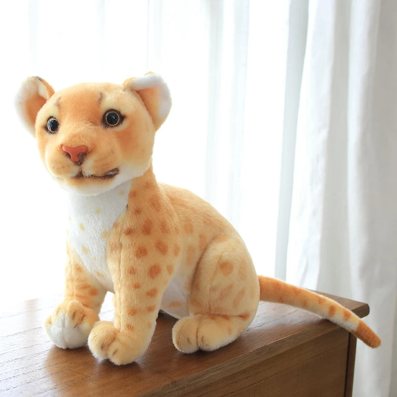 New Animal Doll Lifelike Leopard & Lion Plush Realistic Plushie Panther Toy Baby Soft Pillow Gifts for Kids Birthday Gift